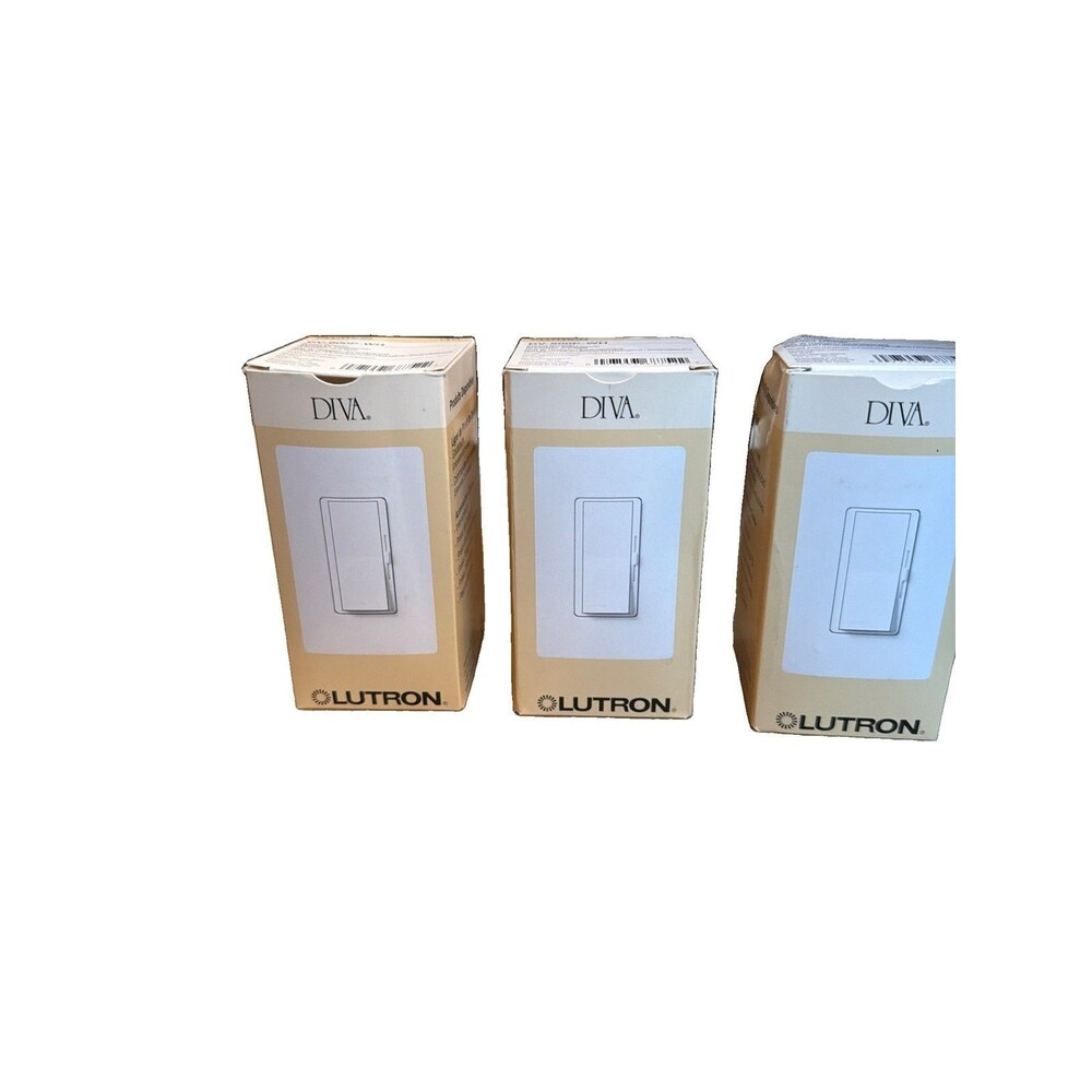 3 Lutron Diva Dimmer Switch DV-600P-WH White 600 W Single Pole New USA Made~